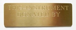 Instrument Donation Plaque
